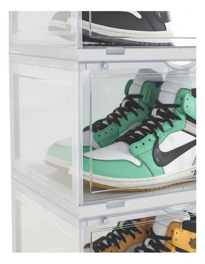 SOGA 2X 5 Tier Transparent Stackable Shoe Storage Box with Magnetic Door image 5