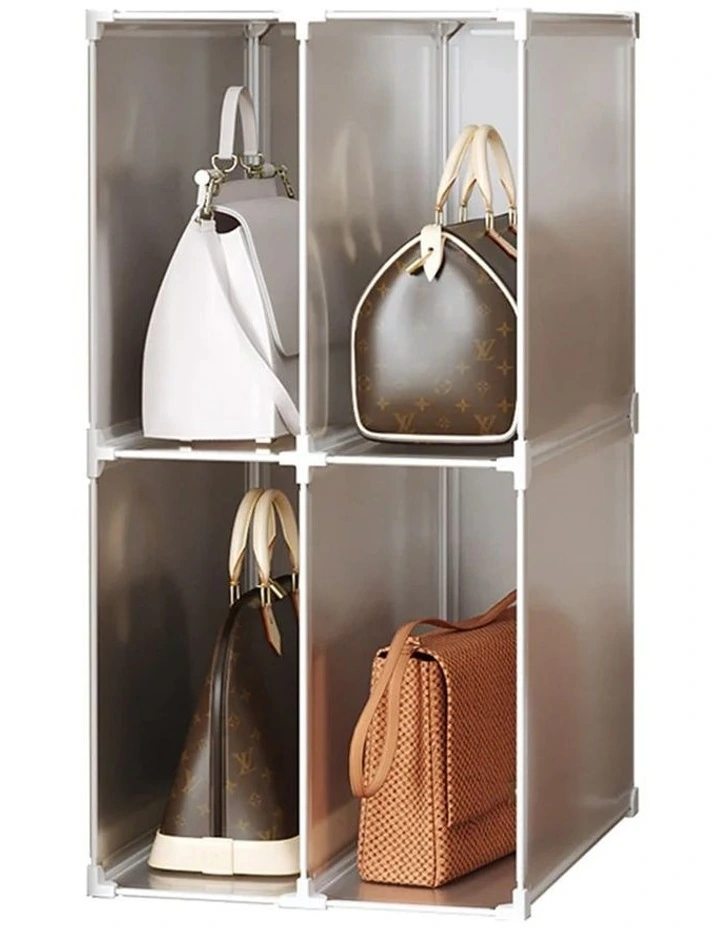 SOGA 2 Pack Bag Storage Boxes 2 Tier PP Plastic image 1