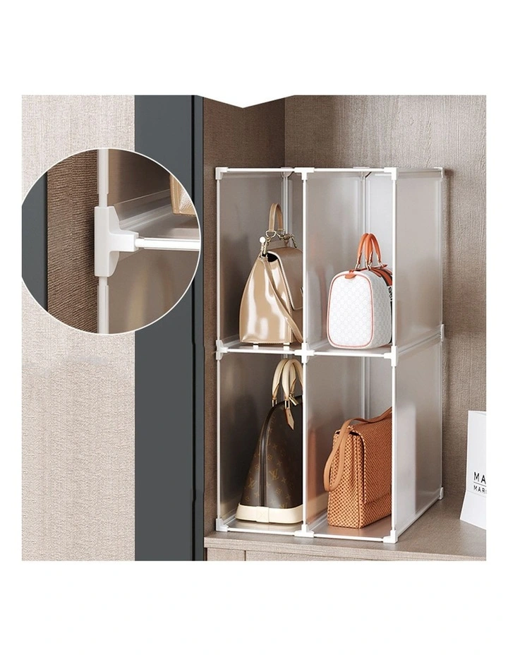 SOGA 2 Pack Bag Storage Boxes 2 Tier PP Plastic image 3