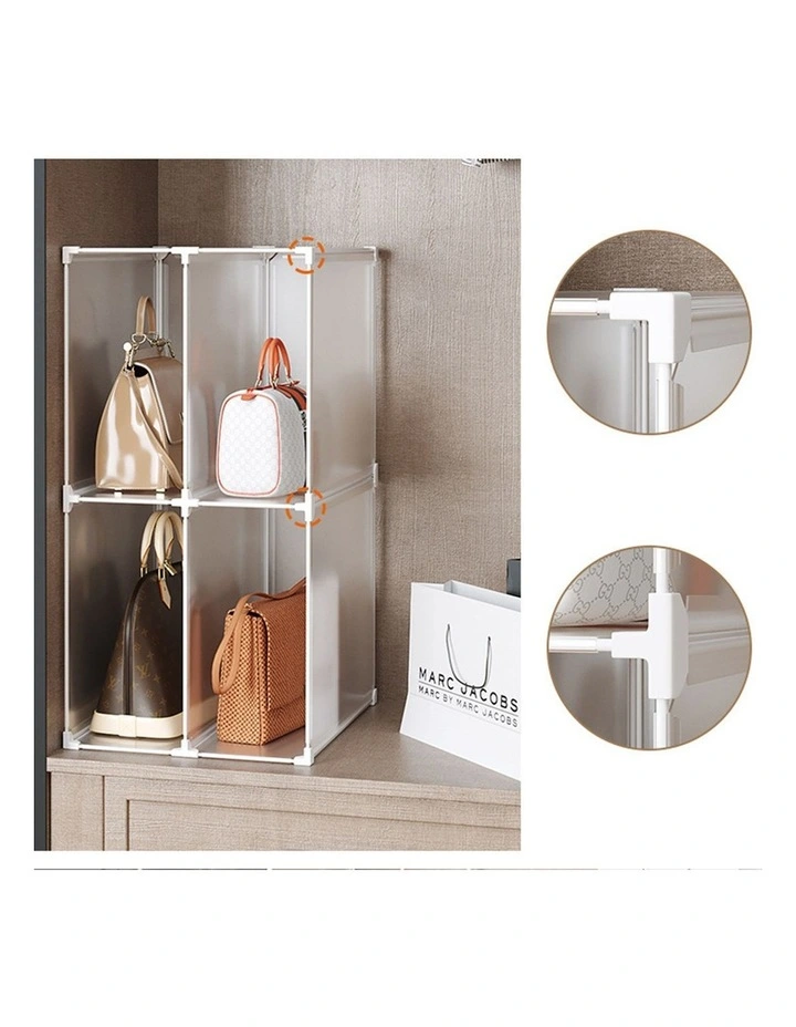 SOGA 2 Pack Bag Storage Boxes 2 Tier PP Plastic image 4