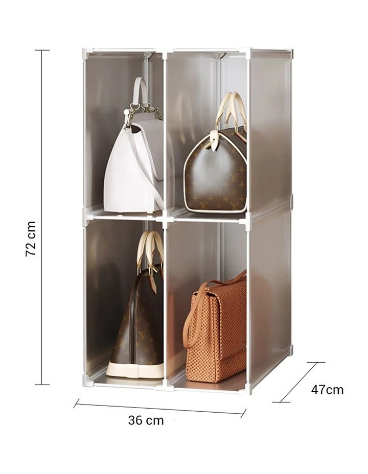 SOGA 2 Pack Bag Storage Boxes 2 Tier PP Plastic image 6