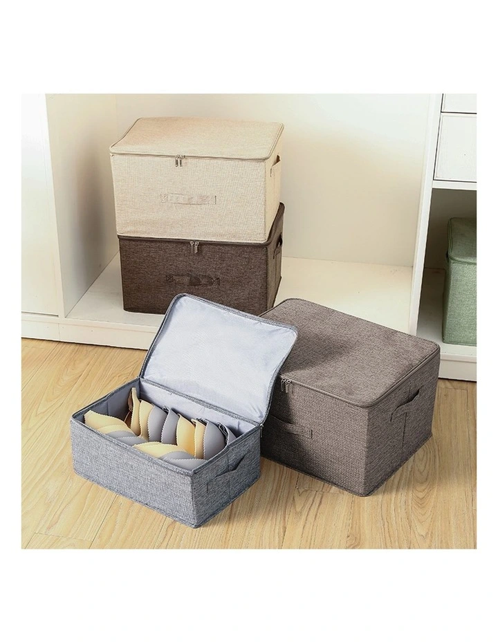SOGA 2X Coffee Large Double Zipper Storage Boxes image 3