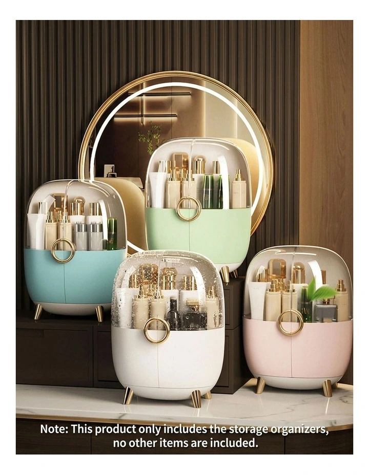 SOGA 2X Pink Makeup Organizer Dustproof Cosmetic Storage Box with Lid image 6