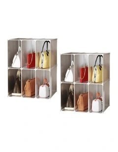 SOGA 2 Pack Bag Storage Boxes Single Tier PP Plastic