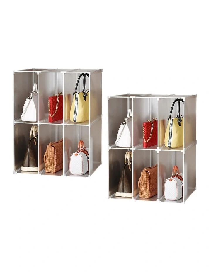 SOGA 2 Pack Bag Storage Boxes Single Tier PP Plastic image 1