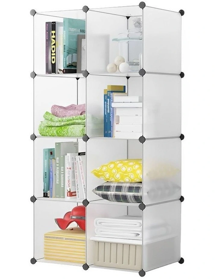 SOGA 8-Cube Transparent Modular Storage Shelf DIY Closet Organiser image 1