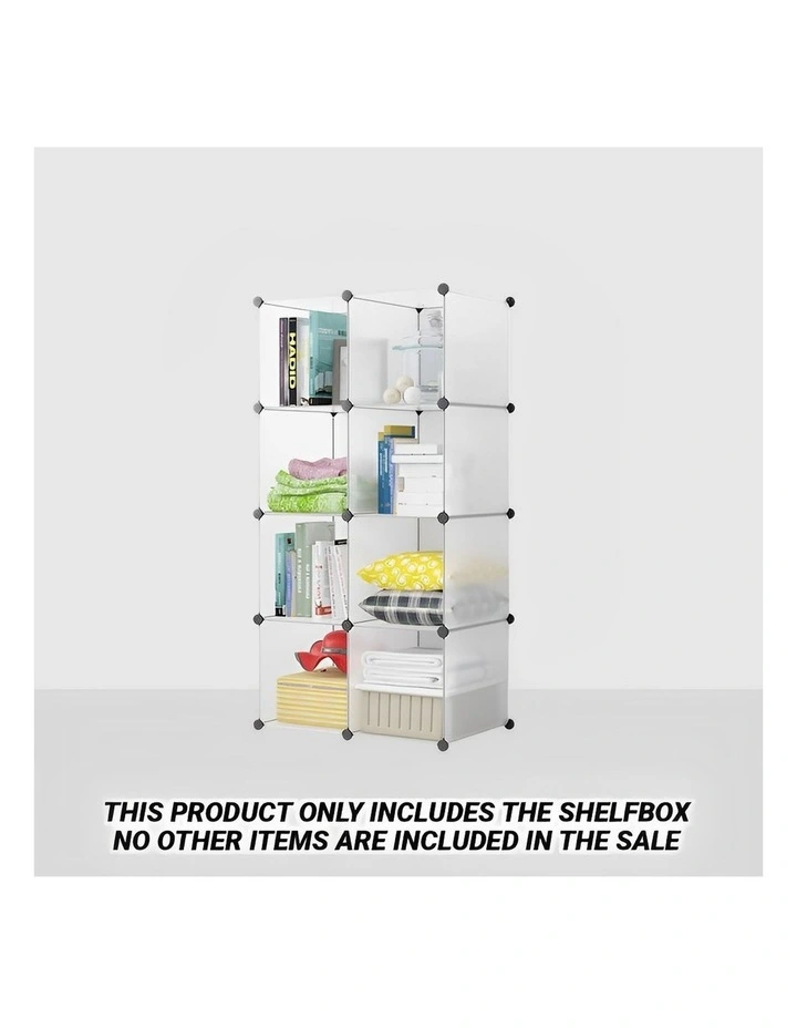 SOGA 8-Cube Transparent Modular Storage Shelf DIY Closet Organiser image 2
