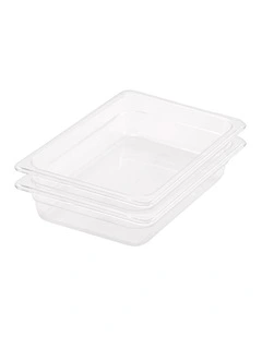 SOGA 65mm Clear Gastronorm GN Pan 1/2 Food Tray Storage Bundle of 2