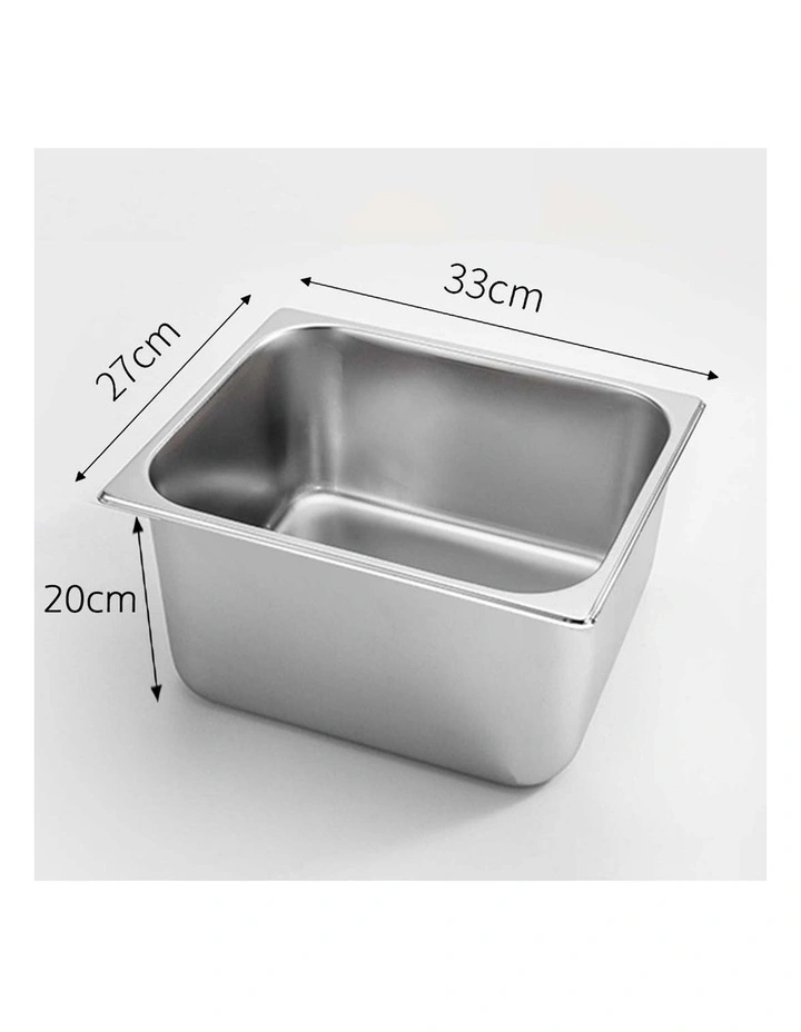 SOGA 2 Pack Gastronorm GN Pan 1/2 Stainless Steel Tray 20cm Deep image 2
