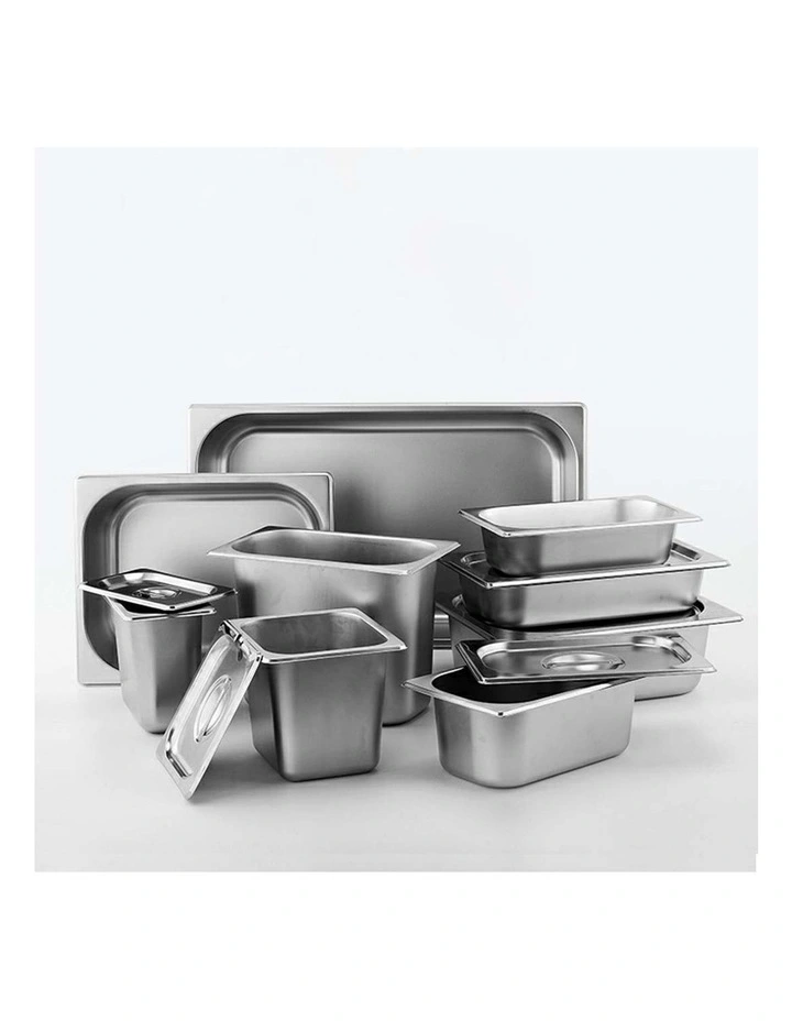 SOGA 2 Pack Gastronorm GN Pan 1/2 Stainless Steel Tray 20cm Deep image 6