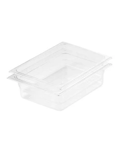 SOGA 100mm Clear Gastronorm GN Pan 1/2 Food Tray Storage Bundle of 2