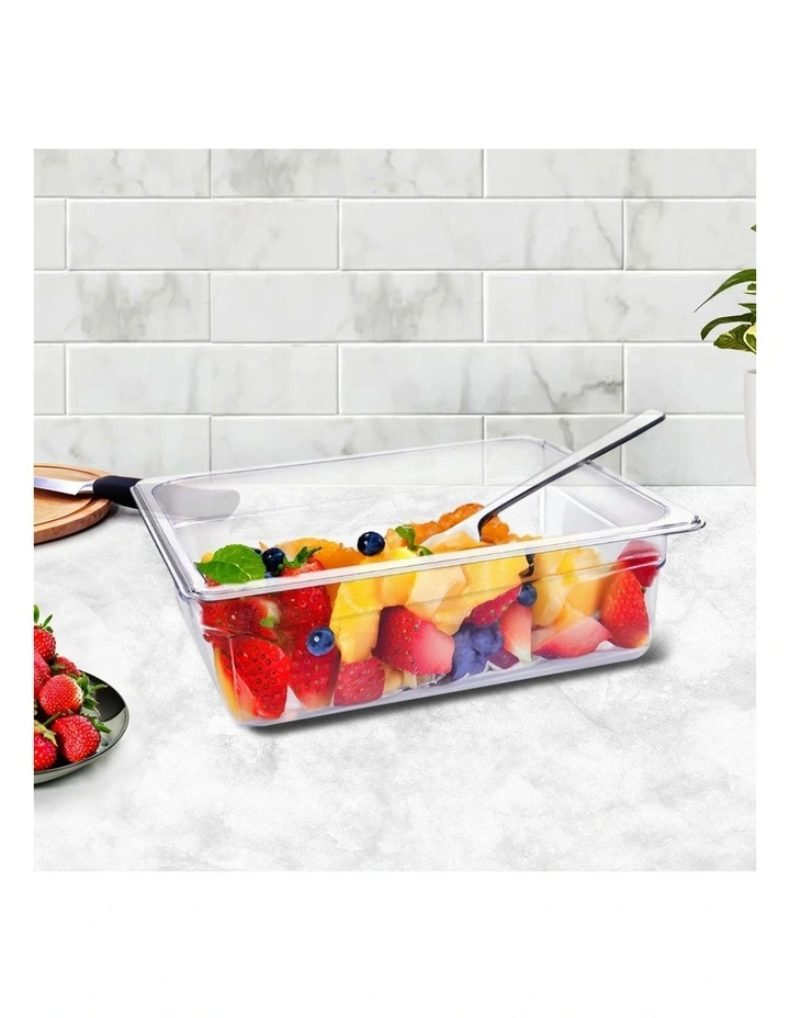 SOGA 100mm Clear Gastronorm GN Pan 1/2 Food Tray Storage Bundle of 2 image 2