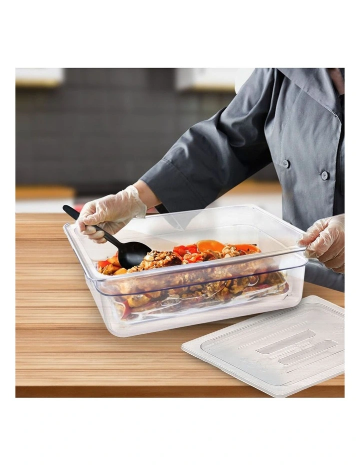 SOGA 100mm Clear Gastronorm GN Pan 1/2 Food Tray Storage Bundle of 2 image 5