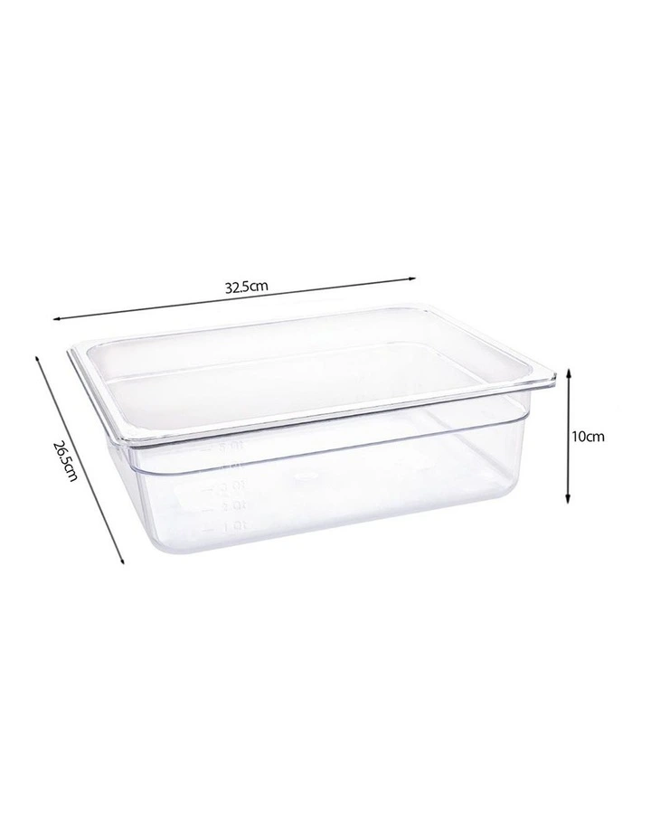 SOGA 100mm Clear Gastronorm GN Pan 1/2 Food Tray Storage Bundle of 2 image 7