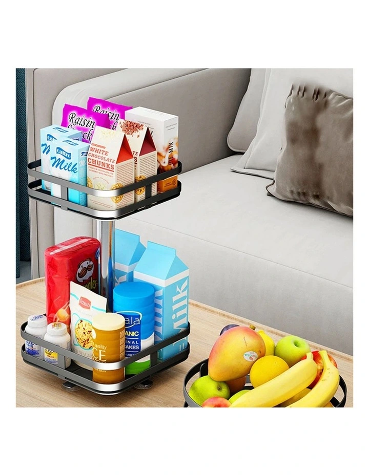 SOGA 2-Tier Square Rotating Spice Rack - Black image 2