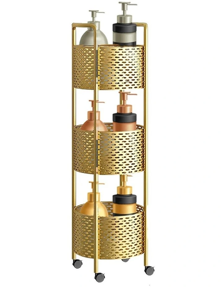 SOGA 3 Tier Bathroom Storage Shelf Rack with Wheels image 1