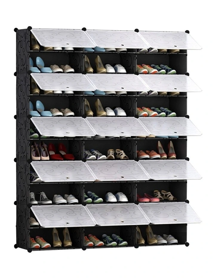 SOGA 10 Tier 3 Column Shoe Rack Storage Organizer with Cover image 1