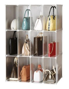 SOGA Bag Storage Organiser 3 Tier PP Plastic