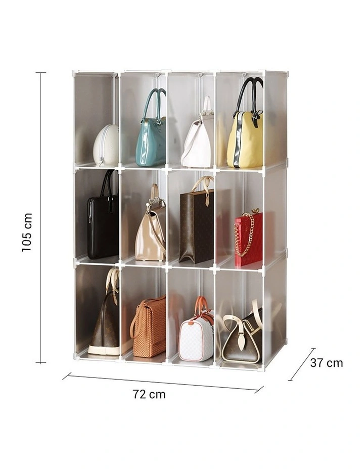SOGA Bag Storage Organiser 3 Tier PP Plastic image 5