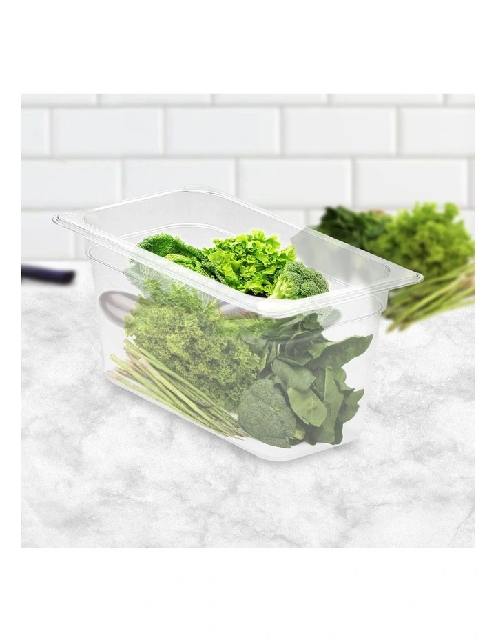 SOGA 150mm Clear Gastronorm GN Pan 1/3 Food Tray Storage Bundle of 2 image 3