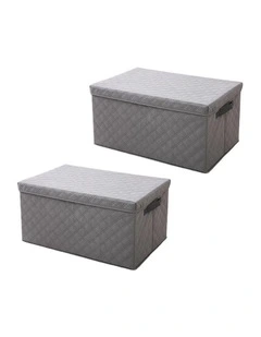 SOGA 2X Small Grey Non-Woven Diamond Storage Boxes