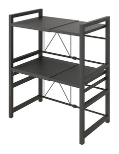 SOGA 3-Tier Retractable Microwave Storage Rack - Black