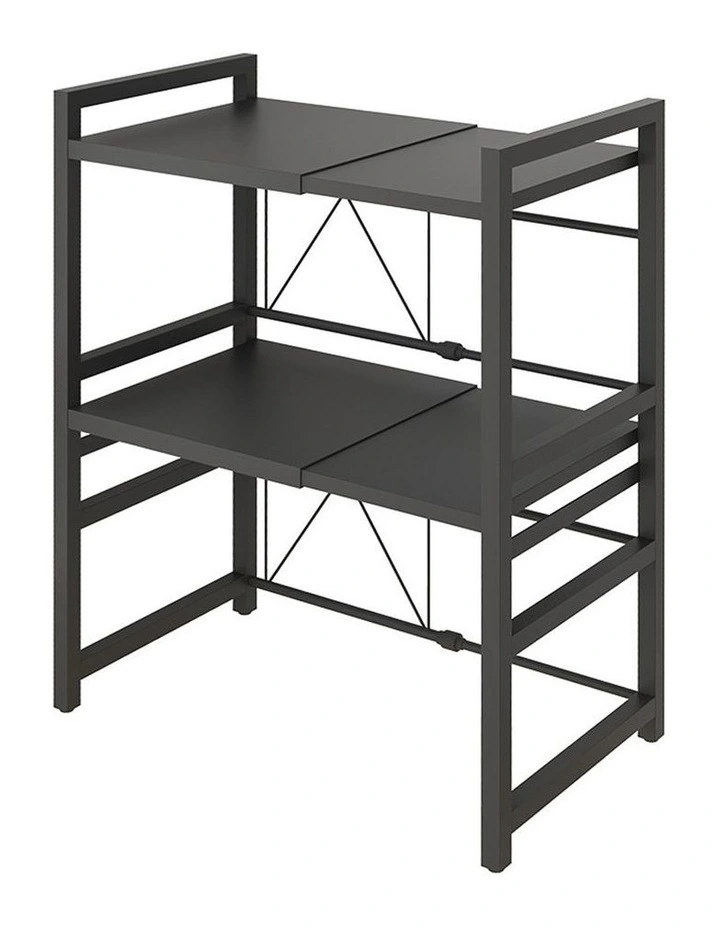 SOGA 3-Tier Retractable Microwave Storage Rack - Black image 1