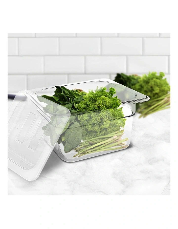 SOGA 100mm Clear Gastronorm GN Pan 1/6 Food Tray Storage Bundle of 2 with Lid image 2