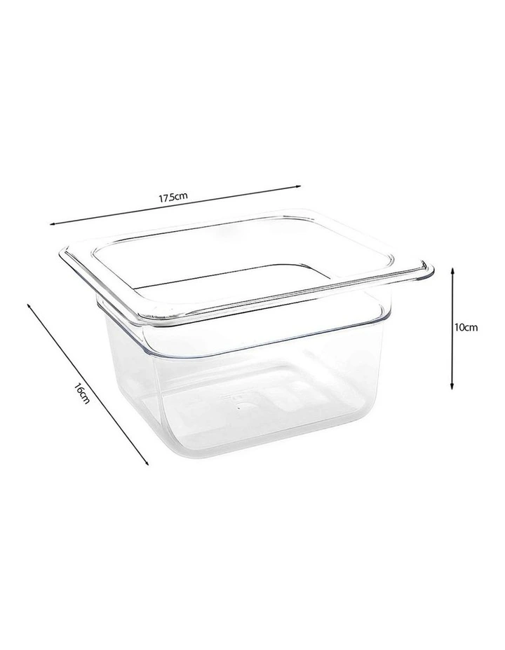 SOGA 100mm Clear Gastronorm GN Pan 1/6 Food Tray Storage Bundle of 2 with Lid image 7