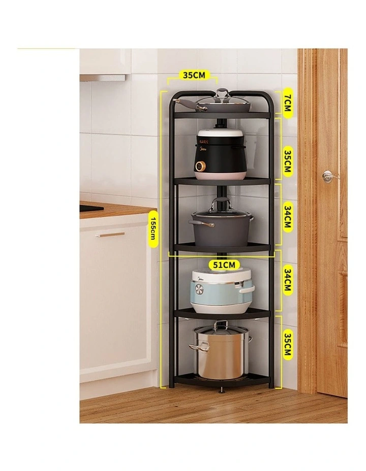 SOGA 2 Pack 5-Tier Triangular Corner Storage Racks image 2