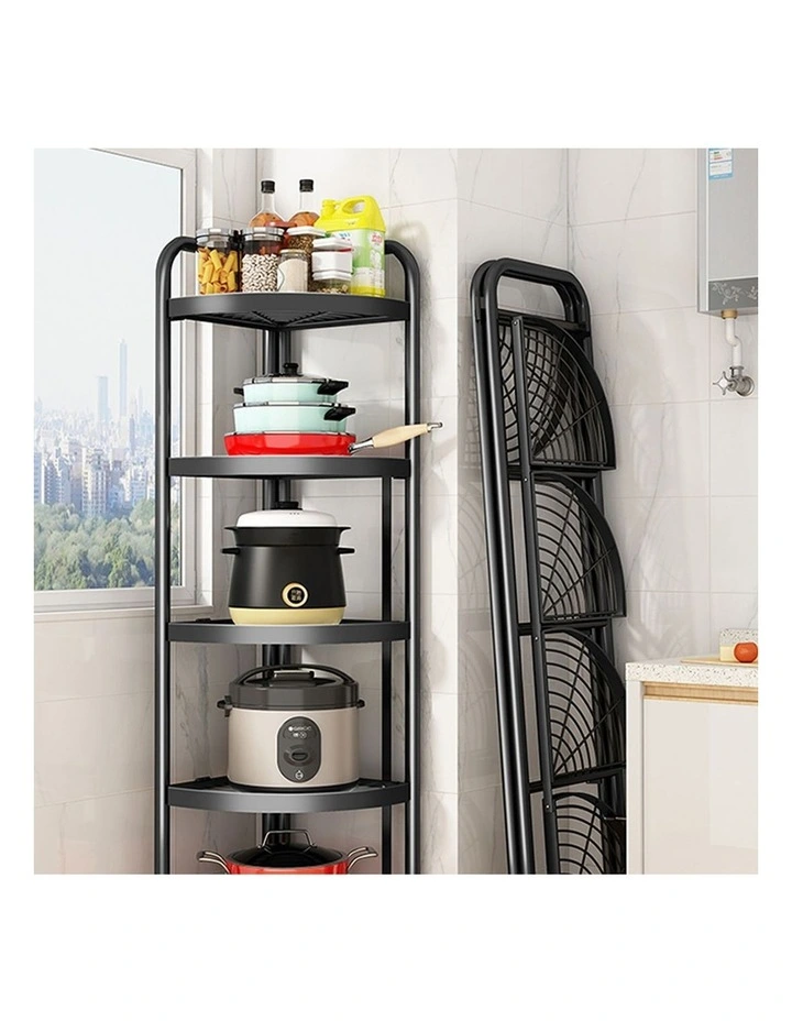 SOGA 2 Pack 5-Tier Triangular Corner Storage Racks image 3