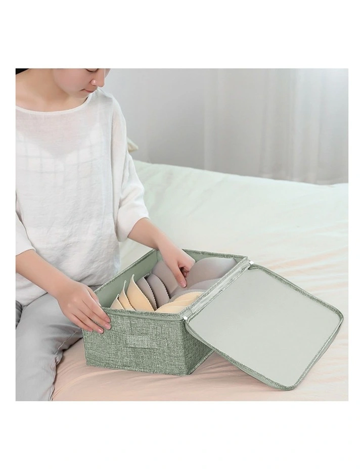 SOGA 2X Green Small Double Zipper Storage Boxes image 2