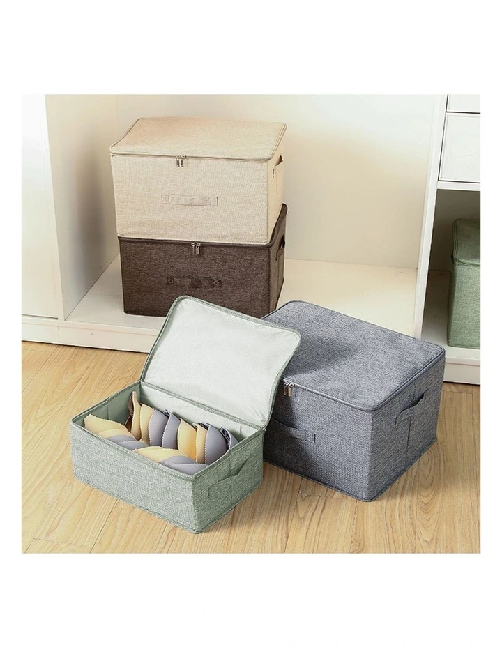 SOGA 2X Green Small Double Zipper Storage Boxes image 3