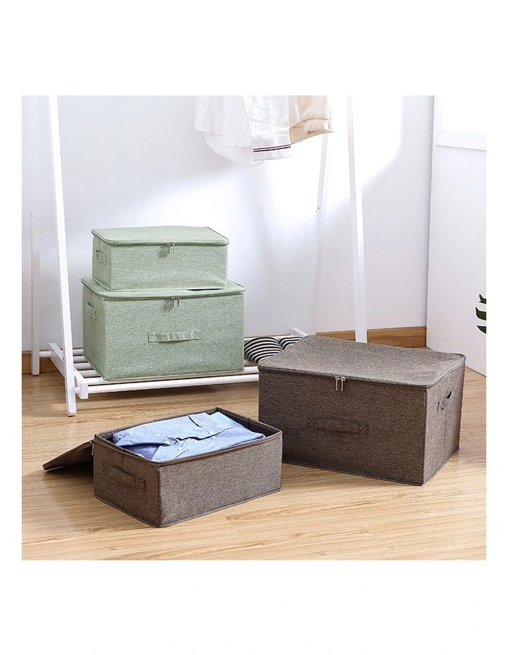 SOGA 2X Green Small Double Zipper Storage Boxes image 5