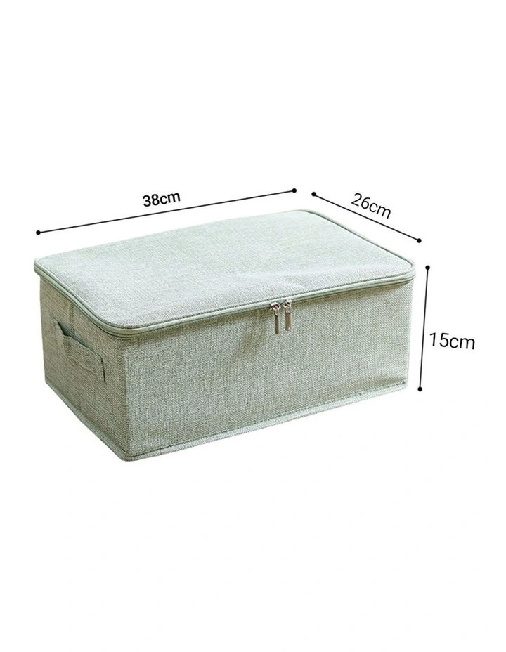 SOGA 2X Green Small Double Zipper Storage Boxes image 6