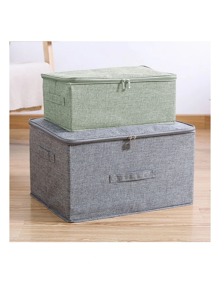 SOGA 2X Green Small Double Zipper Storage Boxes image 7
