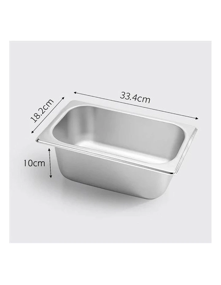 SOGA 2 Pack Gastronorm GN Pan 1/3 Stainless Steel Tray 10cm Deep image 2