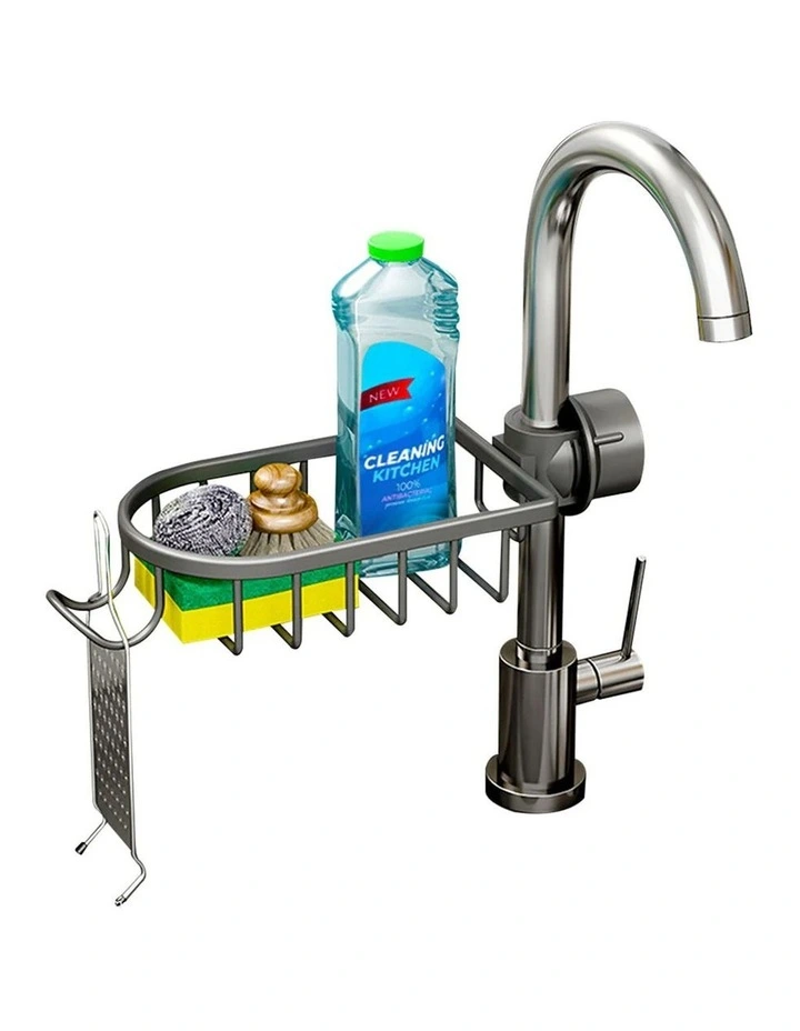 SOGA Sink Caddy 29cm Dark Grey Aluminium image 1