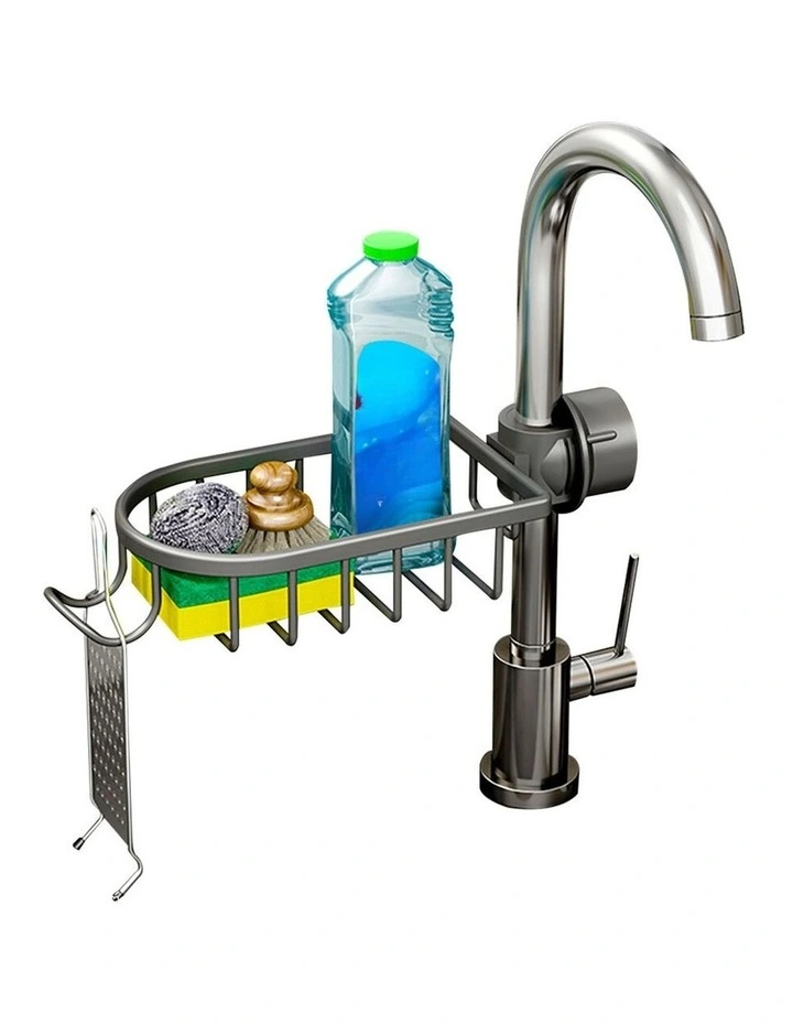 SOGA Sink Caddy 29cm Dark Grey Aluminium image 3