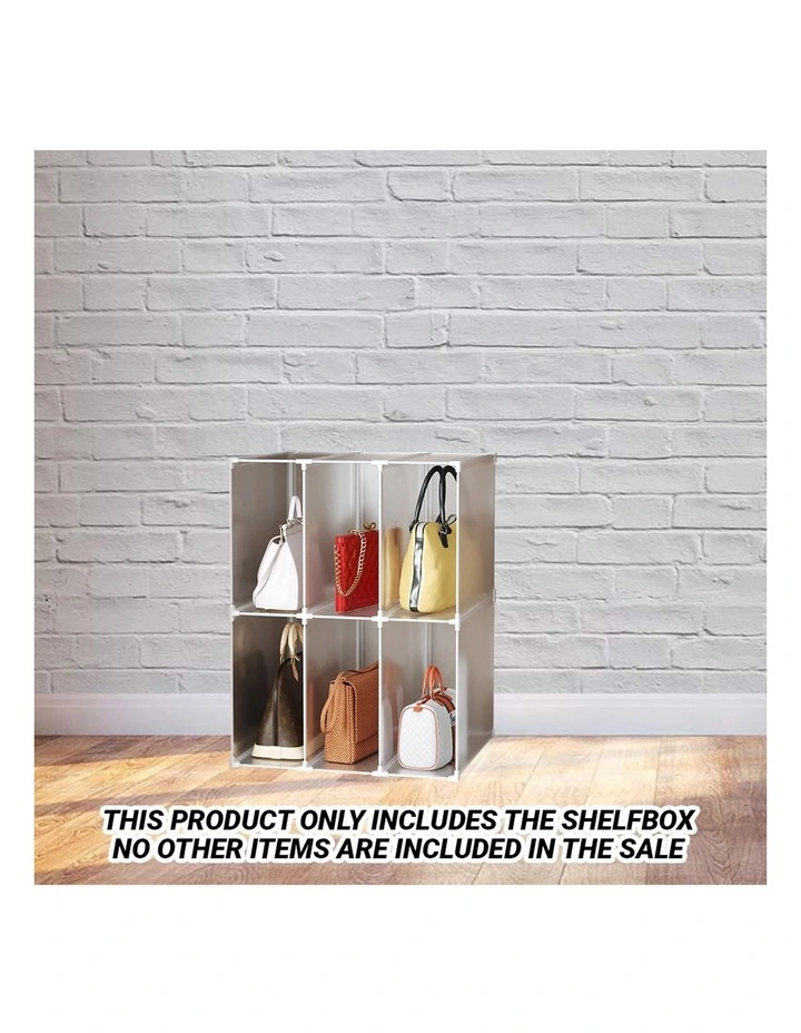 SOGA 2 Tier PP Plastic Stackable Bag Storage Shelf Organiser image 2