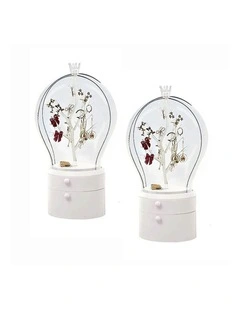 SOGA 2X White 2 Layer Rotating Jewelry Storage Box
