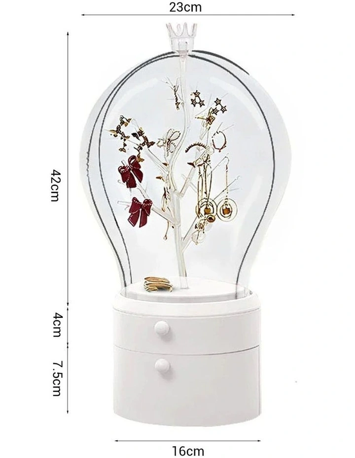 SOGA 2X White 2 Layer Rotating Jewelry Storage Box image 5