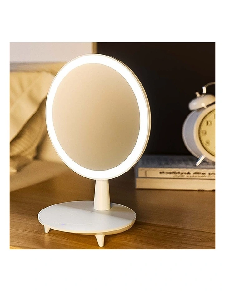 SOGA 2X Round White Rechargeable LED Makeup Mirror image 4