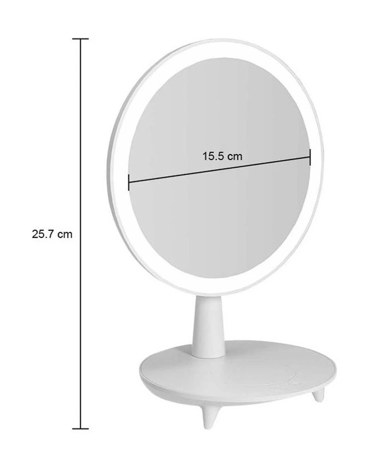 SOGA 2X Round White Rechargeable LED Makeup Mirror image 5