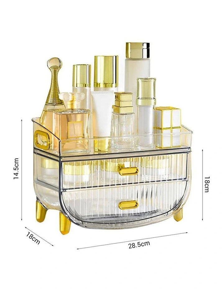 SOGA 2X 3 Tier Clear Cosmetic Storage Organiser with Drawers image 5