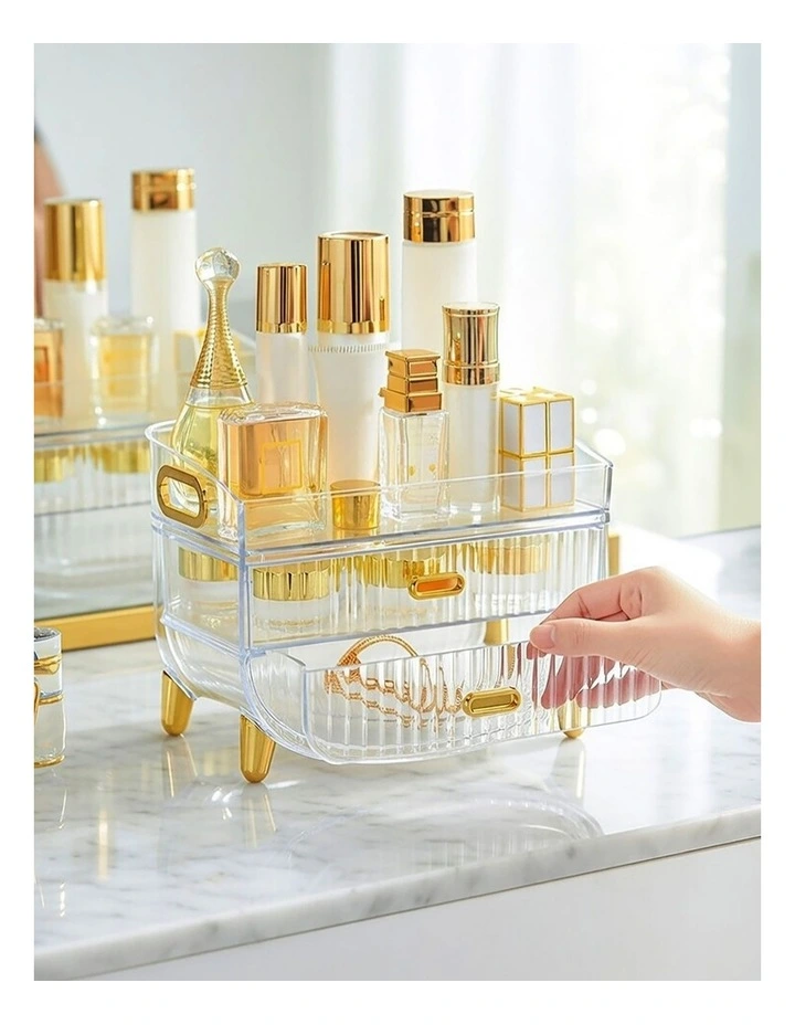 SOGA 2X 3 Tier Clear Cosmetic Storage Organiser with Drawers image 6