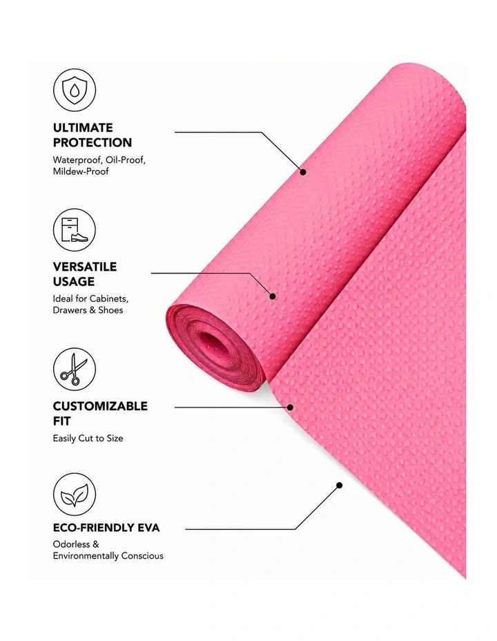 SOGA 30 x 300cm Pink Non-Slip Drawer and Shelf Liner image 5