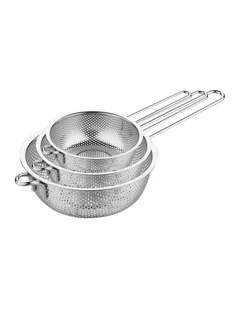 SOGA Stainless Steel Perforated Colander Fine Mesh Net Food Strainer Basket