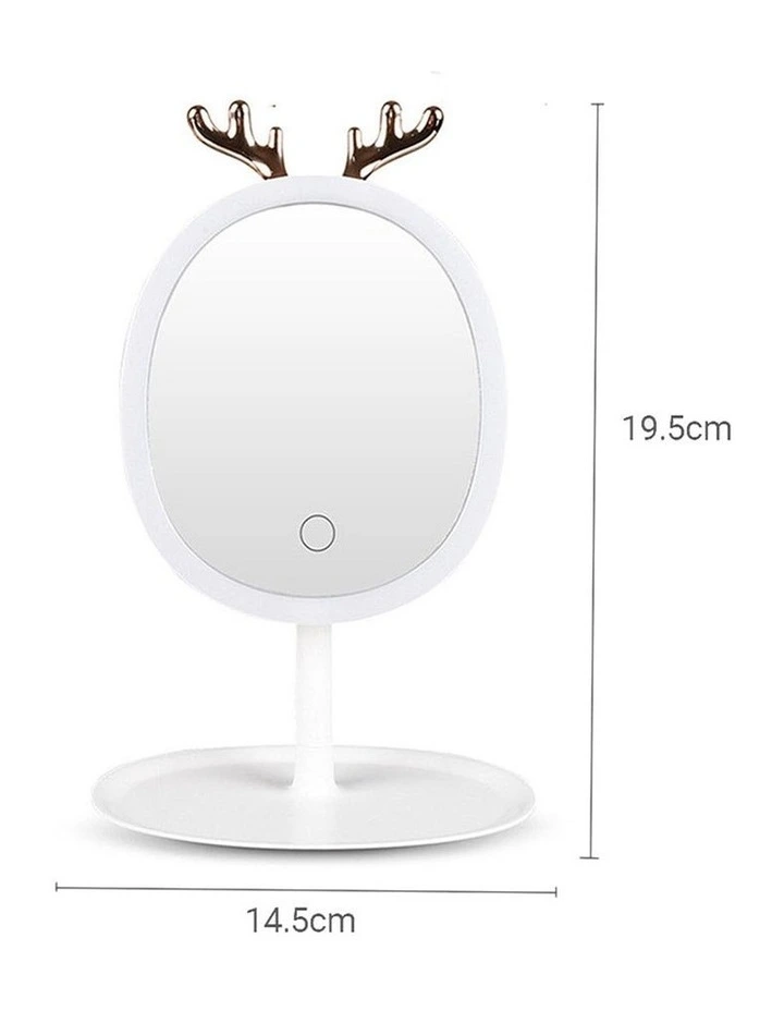 SOGA 2X White Antler LED Makeup Mirror Tabletop Vanity image 2