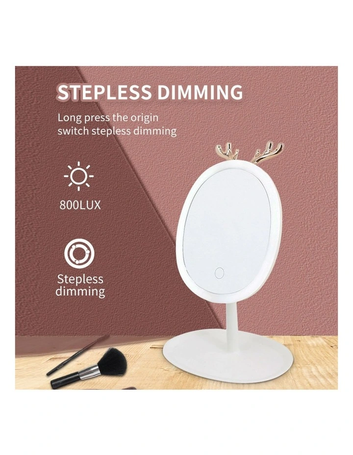SOGA 2X White Antler LED Makeup Mirror Tabletop Vanity image 6